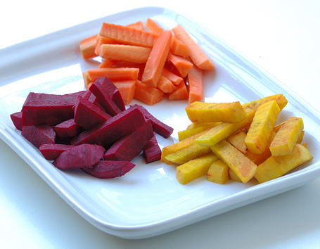 Red Beets, Gold Beets and Carrots ~ for Sambar