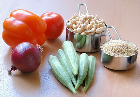 Ingredients for Vegetarian Gumbo