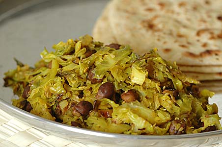 Brussels Sprouts Curry with Chapatis