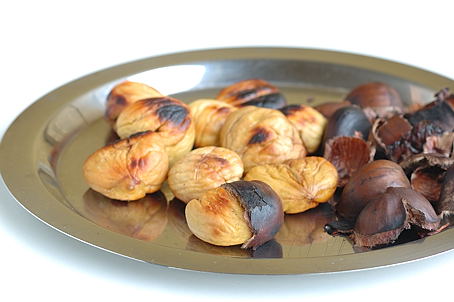Shelling the Roasted Chestnuts