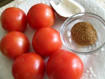Tomatoes, Dhania-Jeera powder, Dry Coconut piece for Egg Kurma