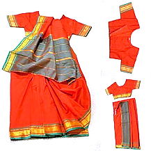 Children's Saree Dress with Matching Blouse in Red