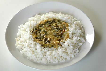 Methi dal (Fenugreek Dal, Menthi Kura Pappu) with Rice and Ghee