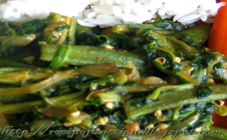Spinach (Bhendi Palak) ~ from Seema of Recipe Juction