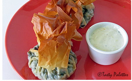 Money Bags Florentines with Spinach ~ from Suganya of Tasty Palettes