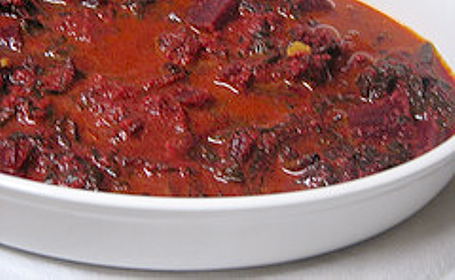 Tambdi Bhajji with Beet Greens ~ from Vee of Past, Present and Me