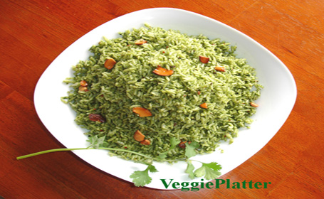 Cilantro Rice (Kottimera Annam) ~ from Suma of Veggie Platter