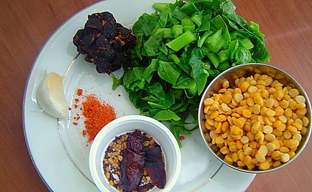 Bachali -Chana Dal in Tamarind Sauce ~ from Madhavi of My Veggie World