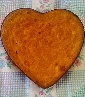 Banana-Walnut Cake Baked in Heart Shape by Prabalini