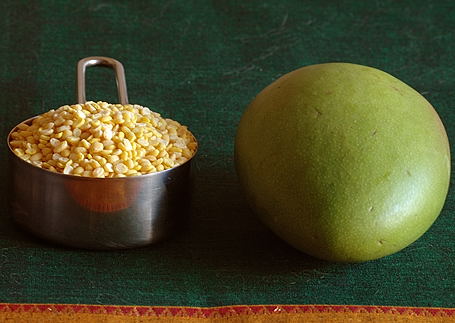 Yellow Moong Dal and Unripe Mango