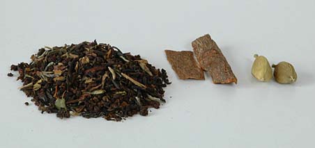 Tea Leaves, Indian Cinnamon Bark and Cardamom