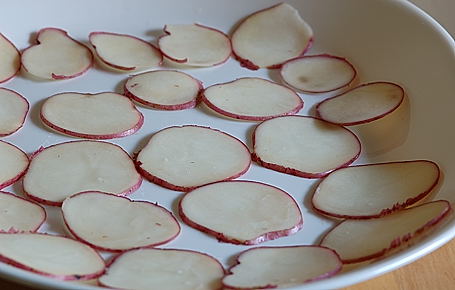 Potato Rounds Ready to get Microwaved