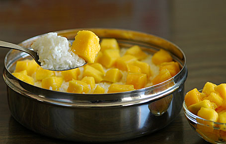Yogurt Rice with Mangoes